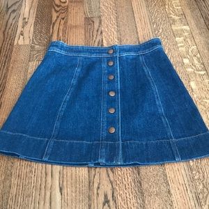 Madewell Button Front Denim Skirt